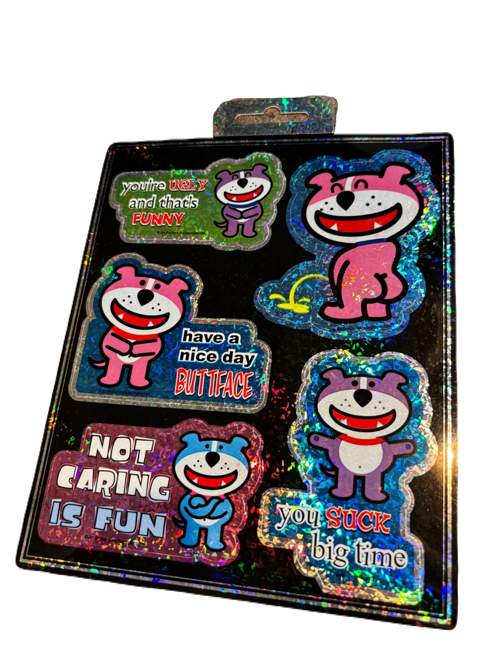 Vintage Y2K Jim Benton Dog Of Glee Holographic Sticker Sheet Retro Deadstock